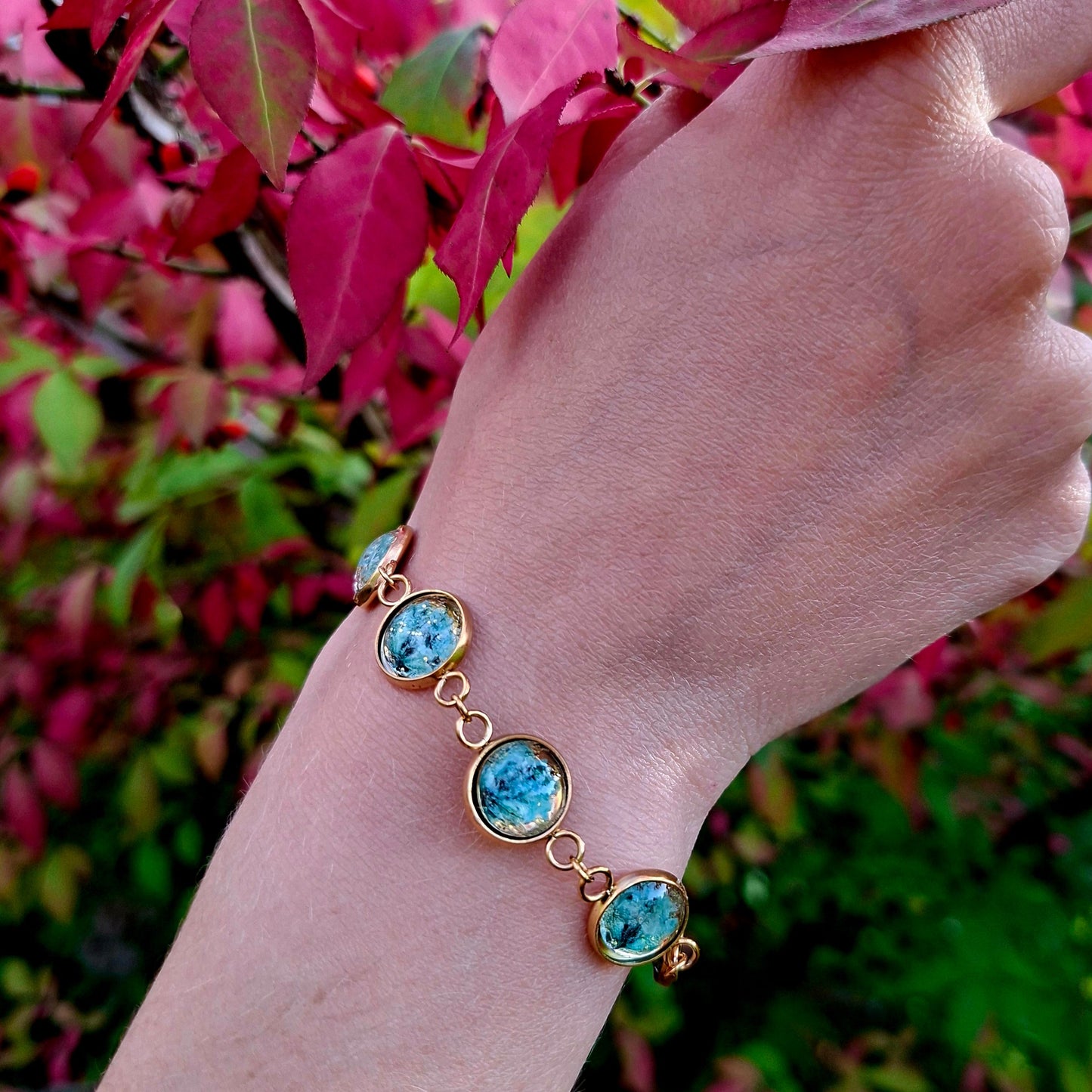 Bracelet Camélia fleurs séchées