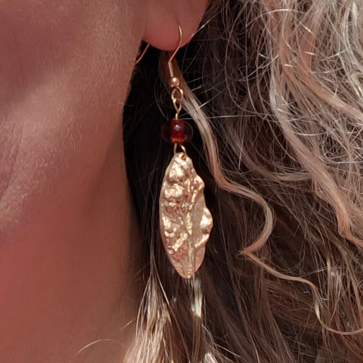 Boucles d'oreilles Gaia bronze doré