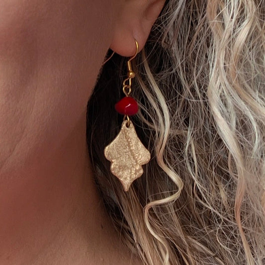 Boucles d'oreilles Soa bronze doré