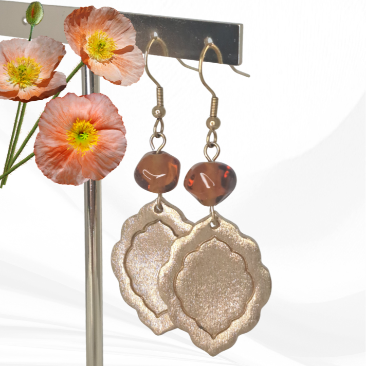 Boucles d'oreilles Lia bronze doré