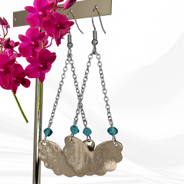 Boucles d'oreilles Manolia bronze blanc