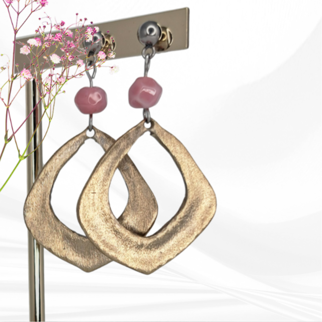 Boucles d'oreilles Inaya bronze blanc