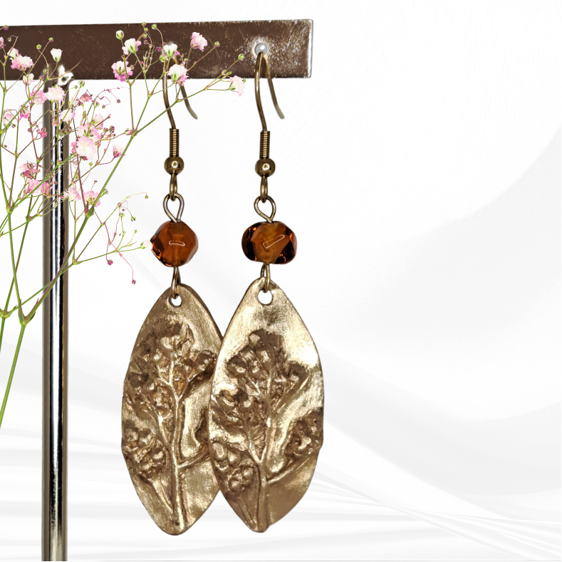 Boucles d'oreilles Gaia bronze doré
