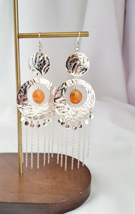 Boucles d'oreilles Orélia cornaline