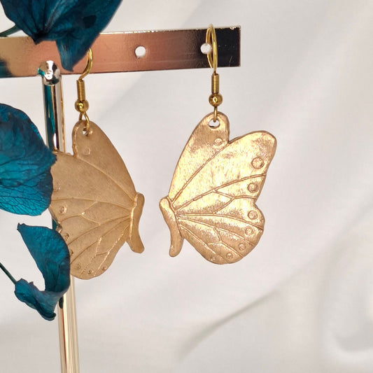 Boucles d'oreilles Mariposa bronze doré