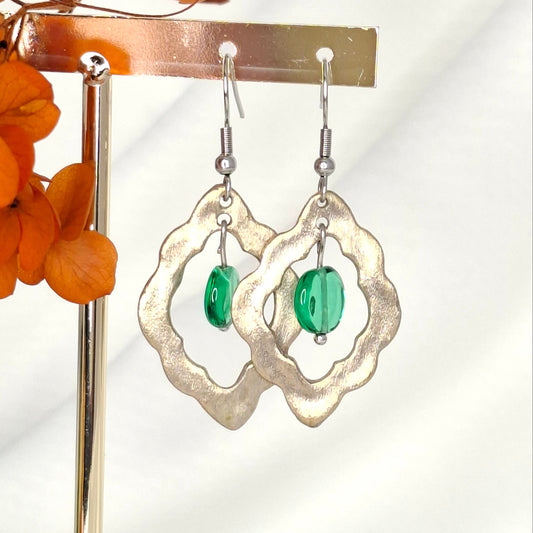 Boucles d'oreilles Thalya bronze blanc