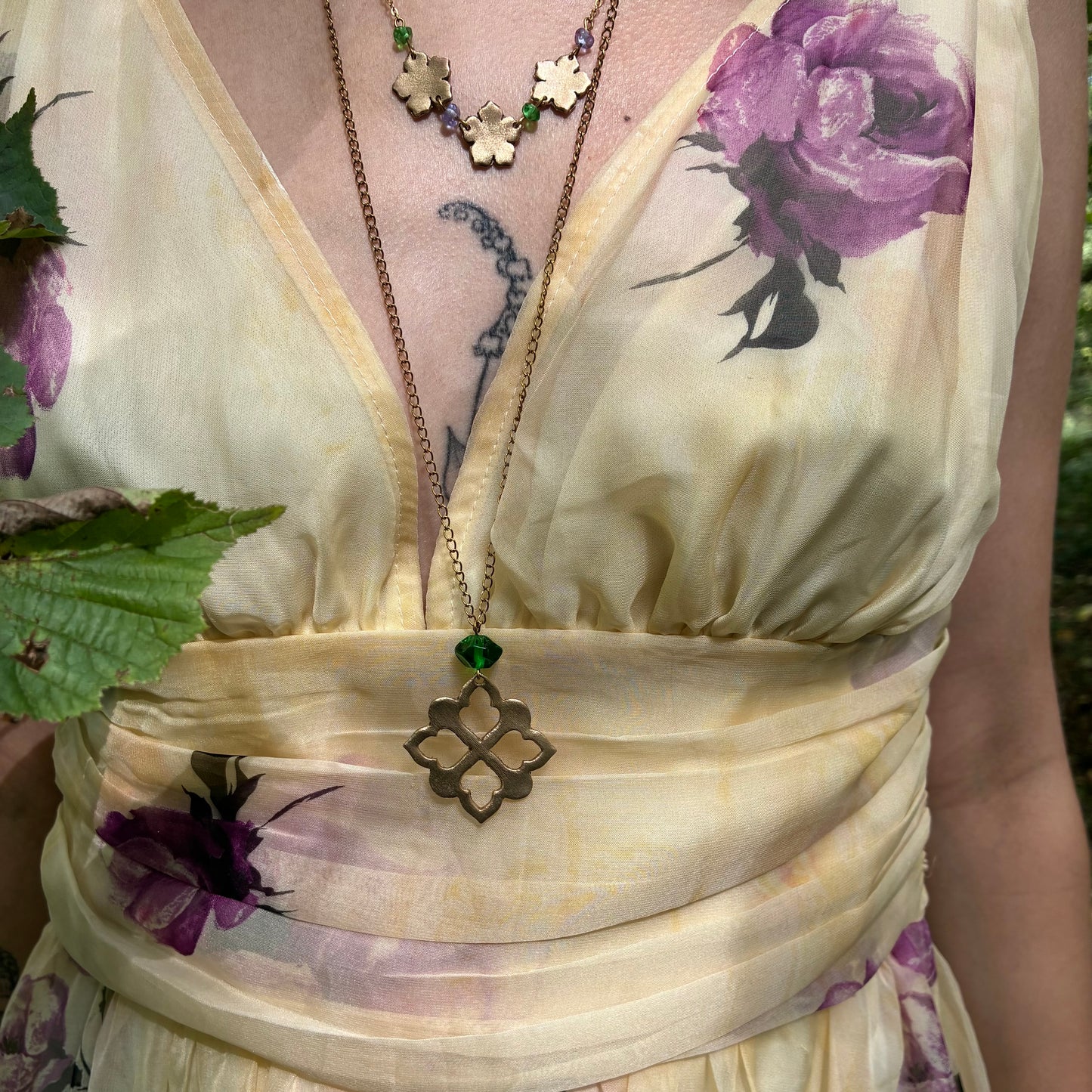 Long Collier Alba bronze doré