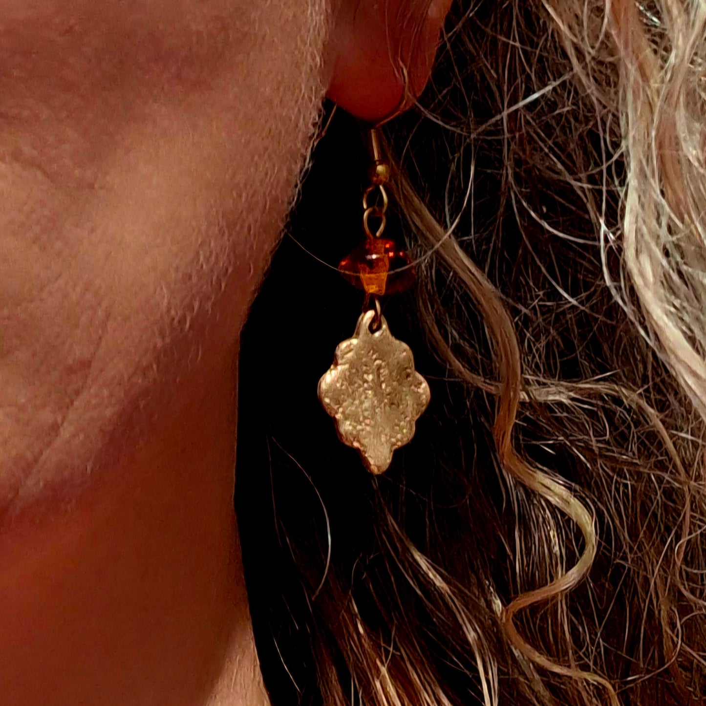 Boucles d'oreilles Devika bronze doré