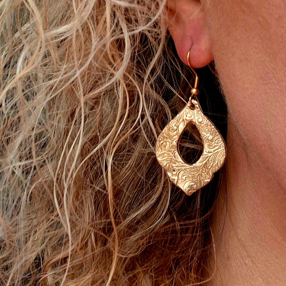 Boucles d'oreilles Siloé bronze doré