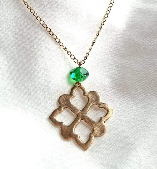 Long Collier Alba bronze doré