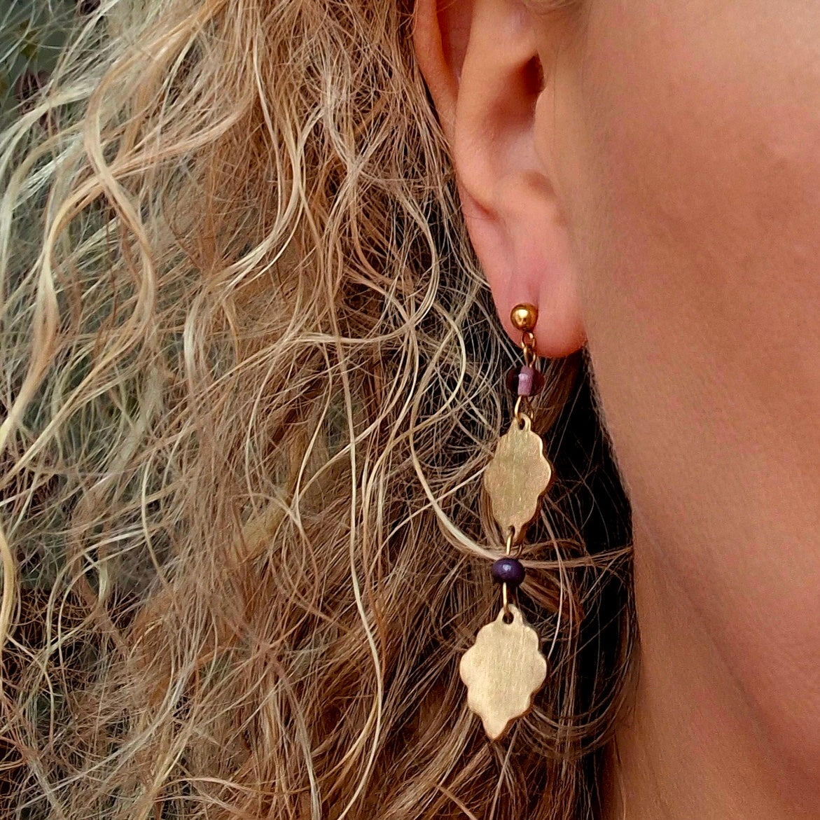 Boucles d'oreilles Elsa bronze doré