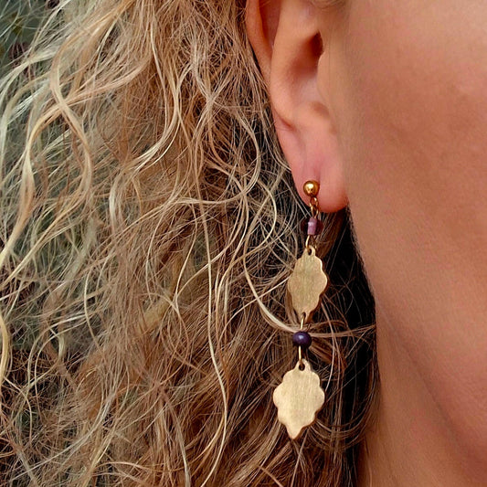 Boucles d'oreilles Elsa bronze doré