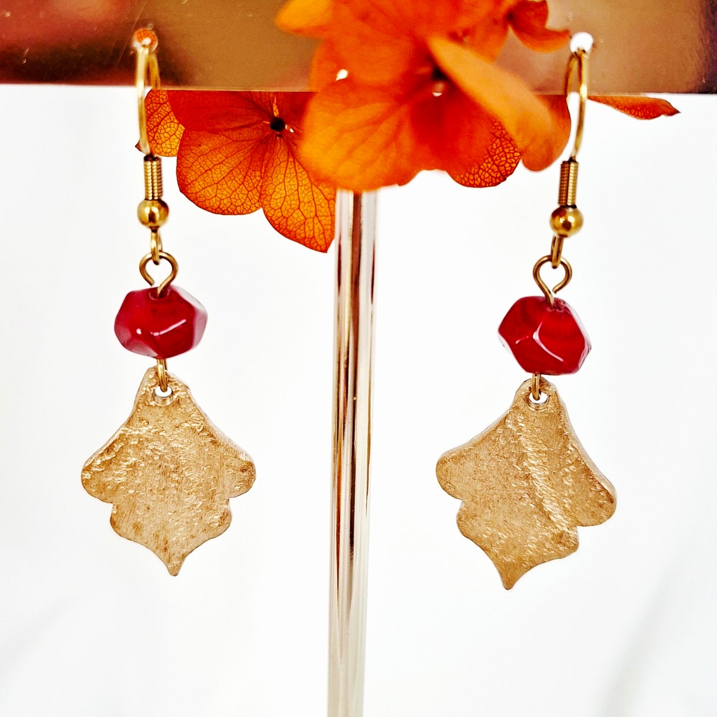 Boucles d'oreilles Soa bronze doré