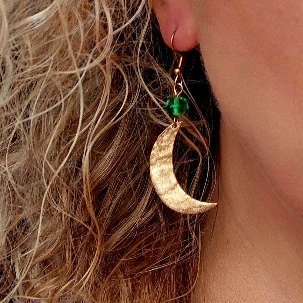Boucles d’oreilles Luna bronze doré