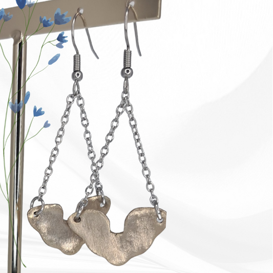 Boucles d'oreilles Adelia bronze blanc