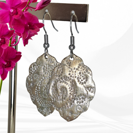 Boucles d'oreilles Luiza bronze blanc